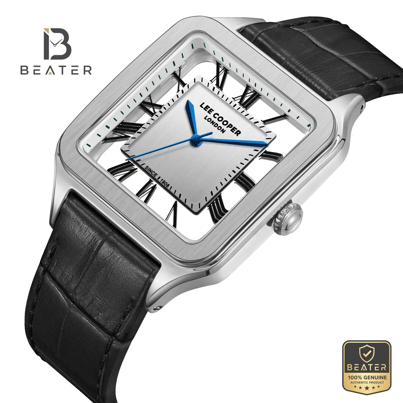 Lee Cooper LC08277.331 Men's Silver Dial Leather Strap Watch Secondary image