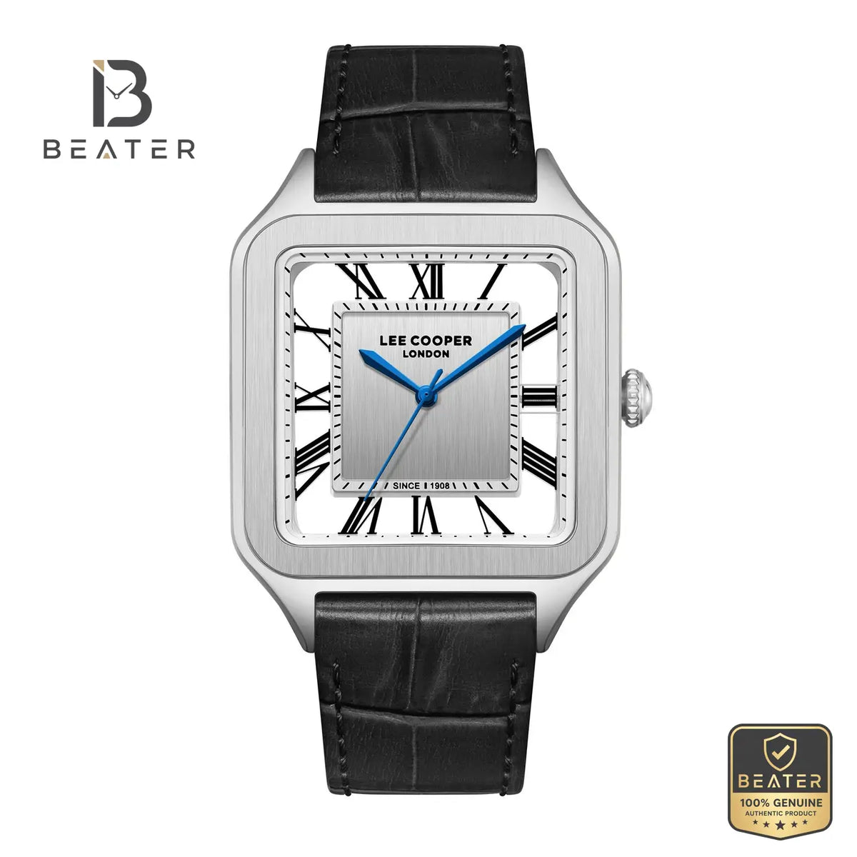 Lee Cooper LC08277.331 Men's Silver Dial Leather Strap Watch - Beater
