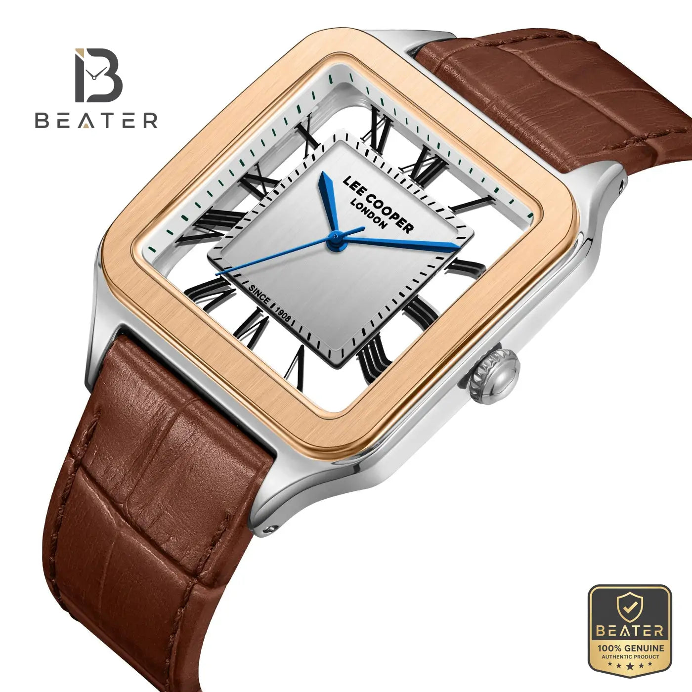 Lee Cooper LC08277.532 Men's Silver Leather Strap Watch Secondary image