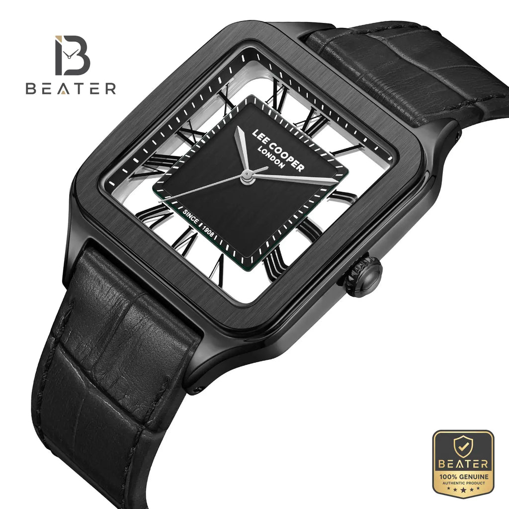 Lee Cooper LC08277.651 Men's Black Dial Leather Strap Watch - View 2 - Beater