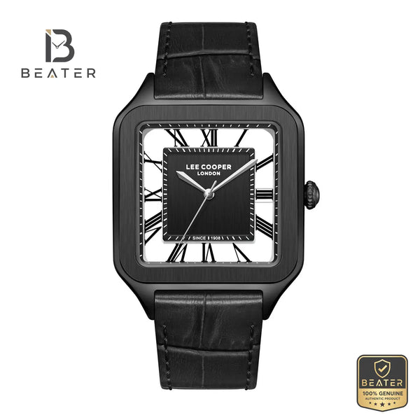 Lee Cooper LC08277.651 Men's Black Dial Leather Strap Watch - Beater