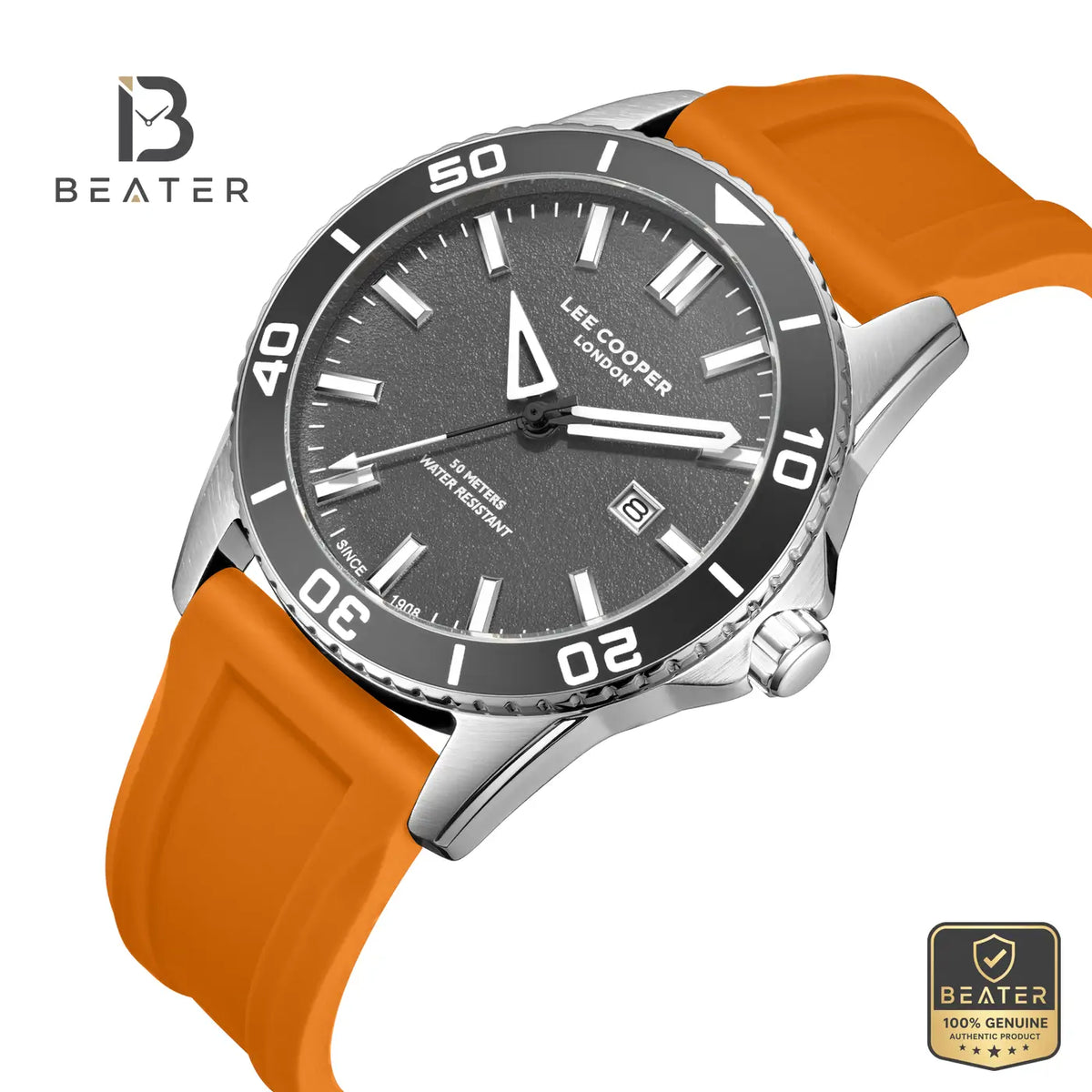 Lee Cooper LC08278.360 Men's Gun Dial Silicone Strap Watch - View 2 - Beater