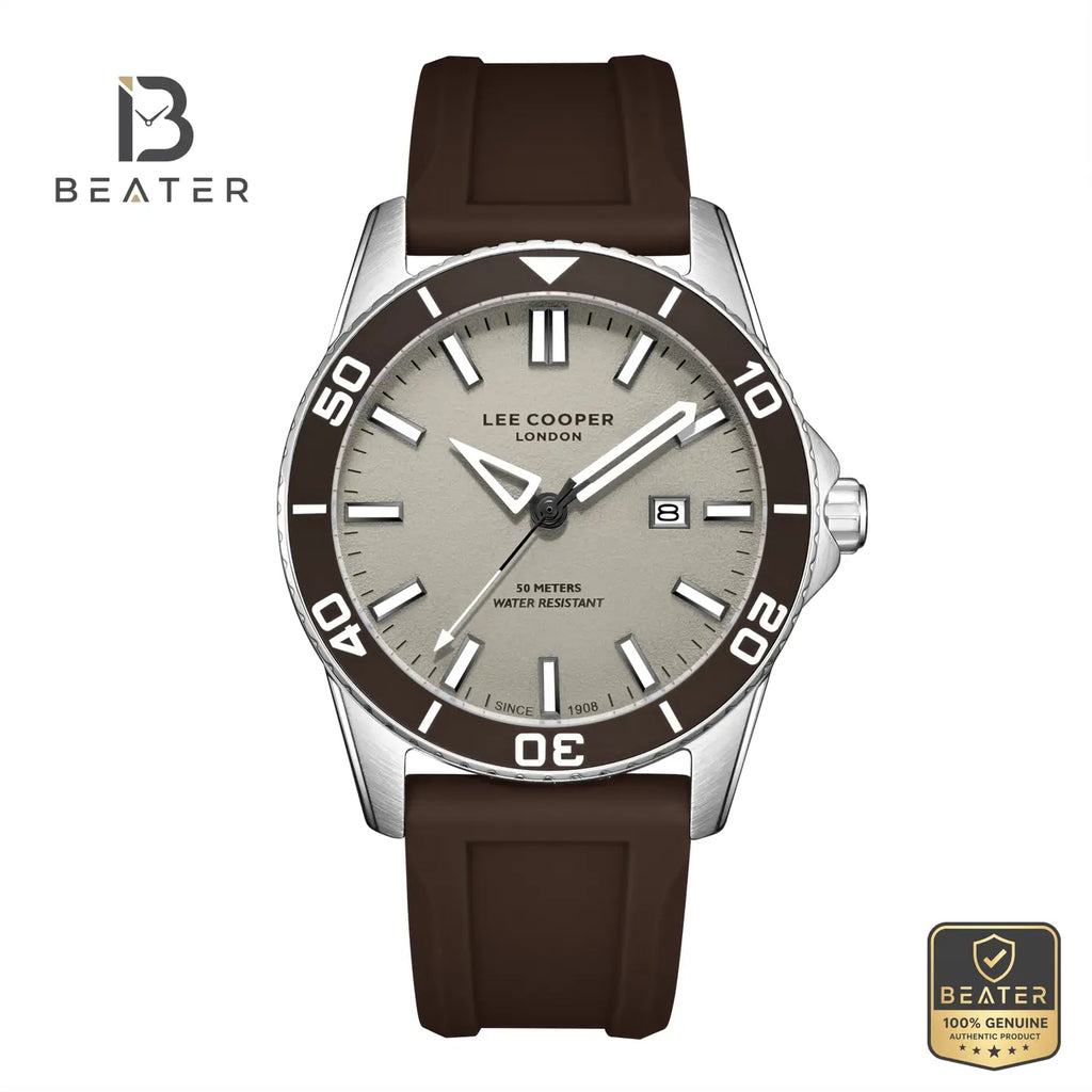 Lee Cooper LC08278.362 Men's Beige Silicone Strap Watch - Beater