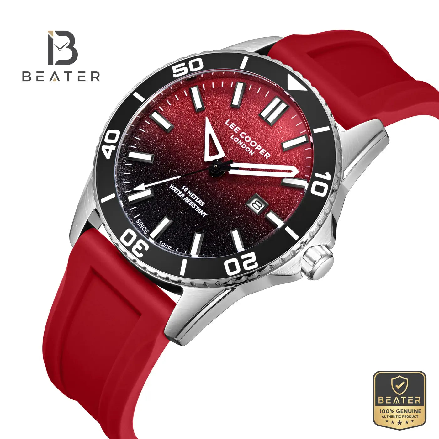 Lee Cooper LC08278.388 Men's Red Silicone Strap Watch Secondary image
