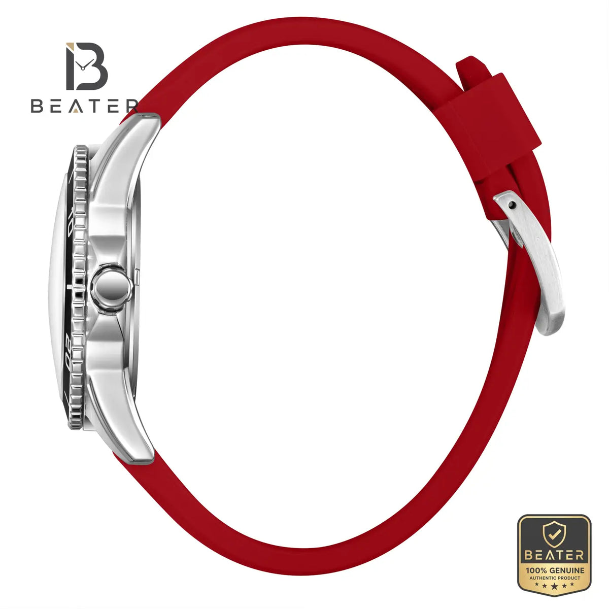 Lee Cooper LC08278.388 Men's Red Silicone Strap Watch - View 3 - Beater