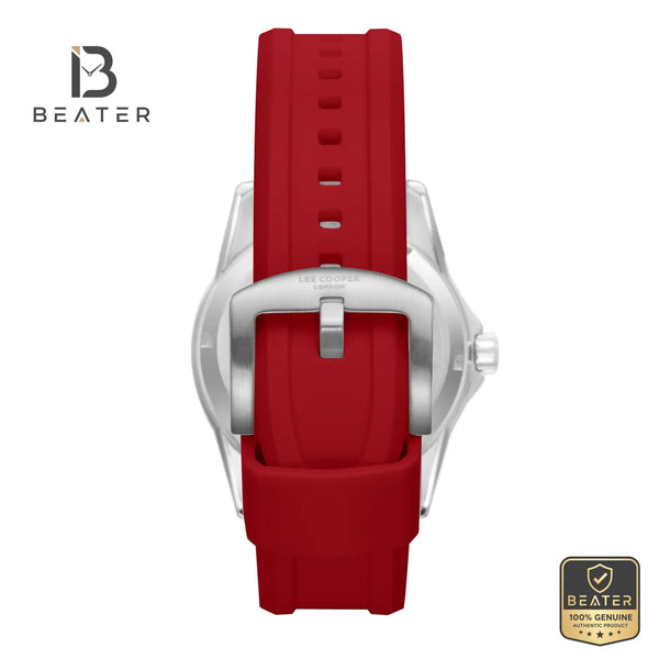 Lee Cooper LC08278.388 Men's Red Silicone Strap Watch - View 4 - Beater
