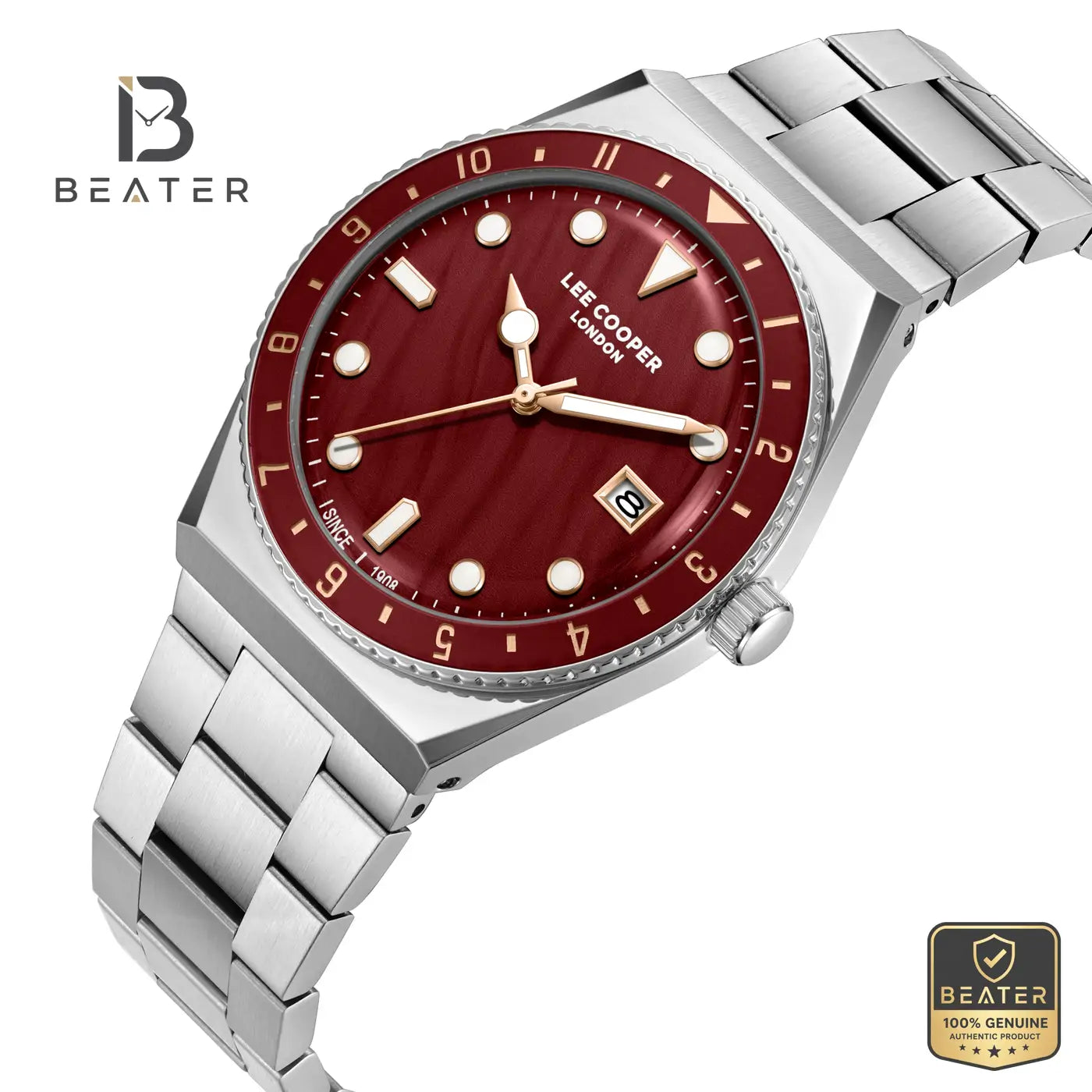 Lee Cooper LC08284.380 Men's Red Metal Strap Watch Secondary image