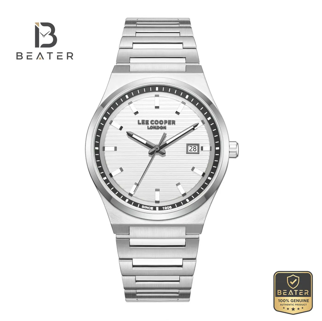 Lee Cooper LC08288.330 Men's Silver Metal Strap Watch - Beater
