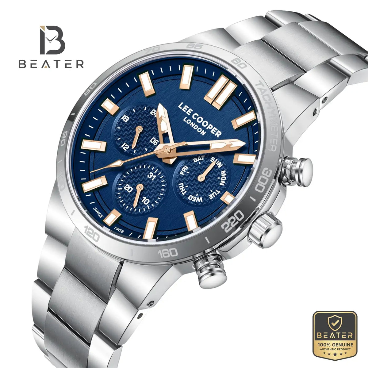 Lee Cooper LC08293.390 Men's Dark Blue Metal Watch - View 2 - Beater
