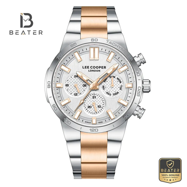 Lee Cooper LC08293.560 Men's Beige Metal Strap Watch - Beater