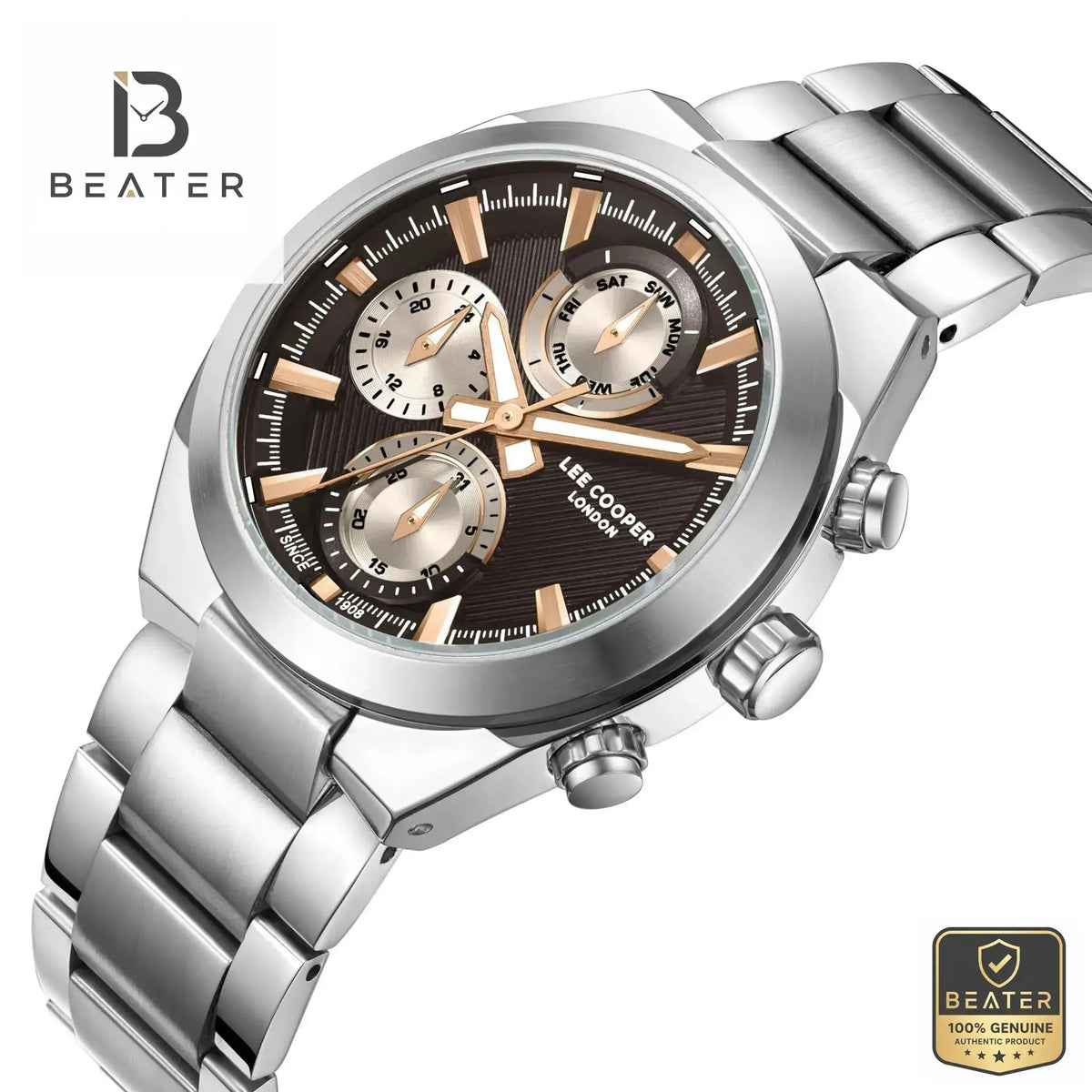 Lee Cooper LC08294.340 Dark Brown Dial Case & Bezel Profile - Beater