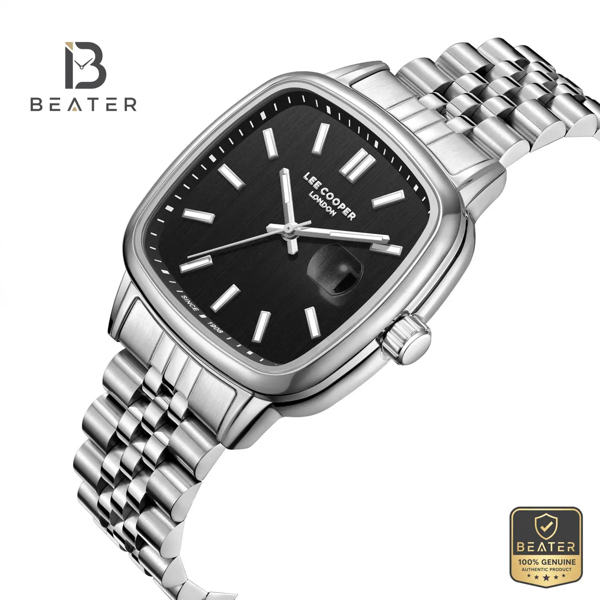 Lee Cooper LC08306.350 Men's Black Dial Metal Bracelet Watch - View 4 - Beater