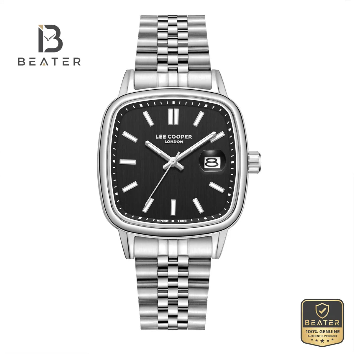 Lee Cooper LC08306.350 Men's Black Dial Metal Bracelet Watch - Beater