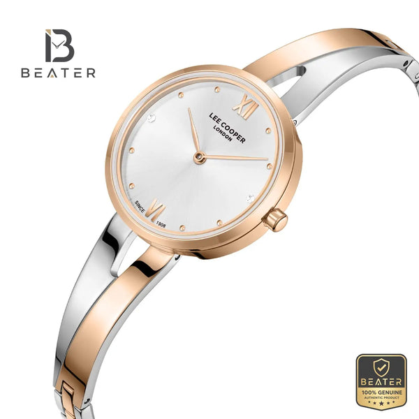 Lee Cooper LC08308.530 Women's Silver Rose Gold Metal Bracelet Watch - View 2 - Beater