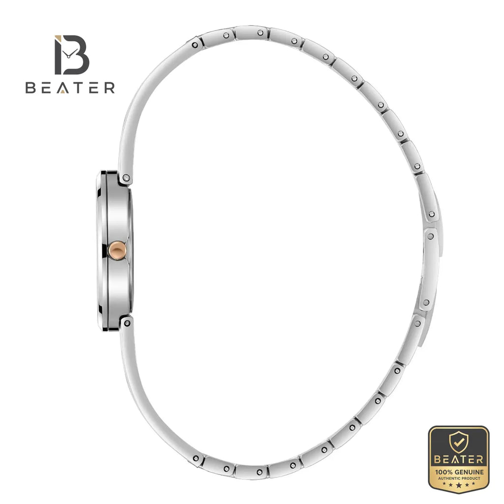 Lee Cooper LC08308.530 Women's Silver Rose Gold Metal Bracelet Watch - View 3 - Beater