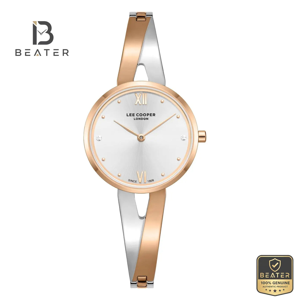 Lee Cooper LC08308.530 Women's Silver Rose Gold Metal Bracelet Watch - Beater Main image
