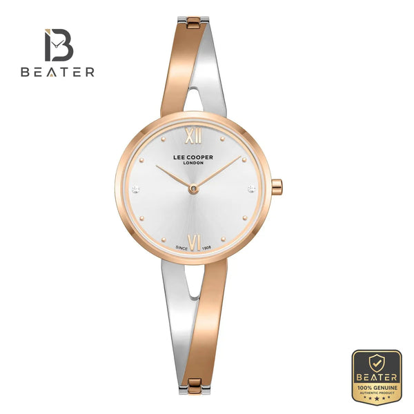Lee Cooper LC08308.530 Women's Silver Rose Gold Metal Bracelet Watch - Beater