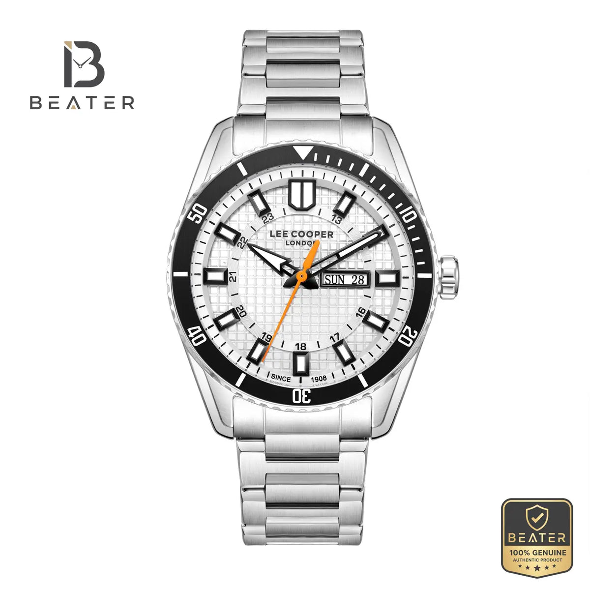 Lee Cooper LC08312.330 Men's Silver Silicone Strap Watch - Beater