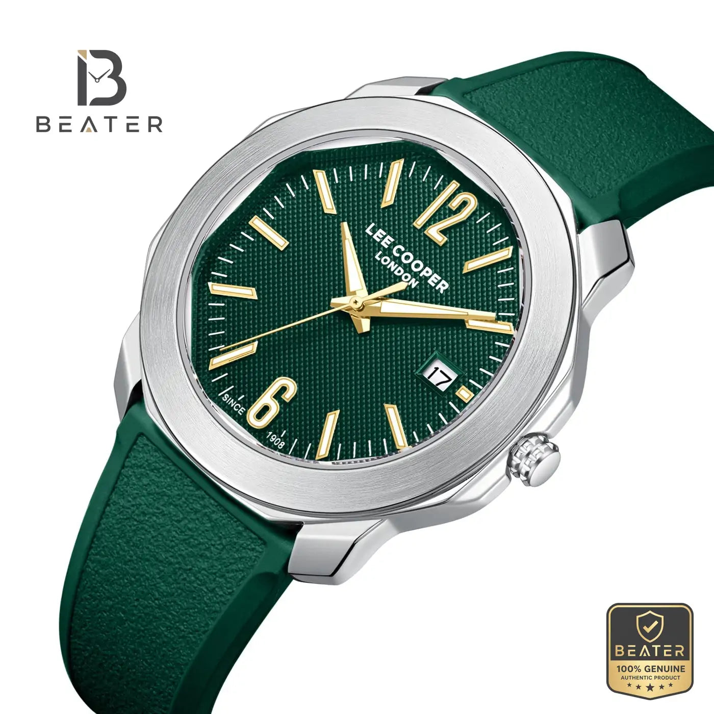 Lee Cooper LC08312.375 Men's Dark Green Silicone Strap Watch Secondary image