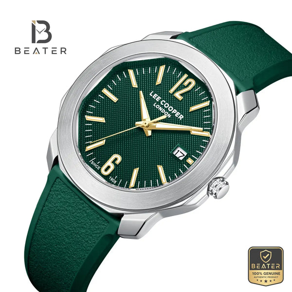 Lee Cooper LC08312.375 Men's Dark Green Silicone Strap Watch - View 2 - Beater