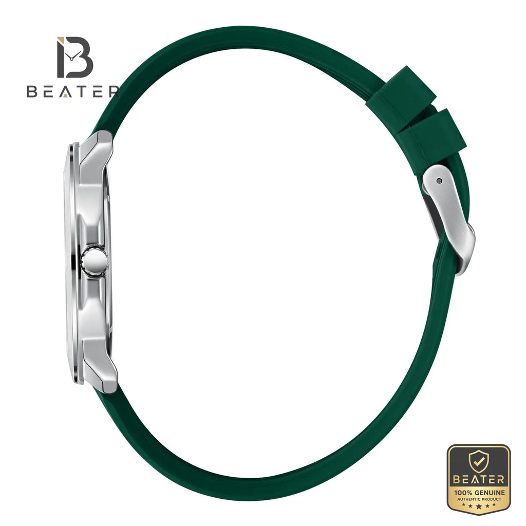 Lee Cooper LC08312.375 Men's Dark Green Silicone Strap Watch - View 3 - Beater
