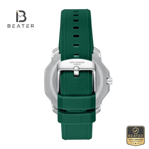 Lee Cooper LC08312.375 Men's Dark Green Silicone Strap Watch - View 4 - Beater