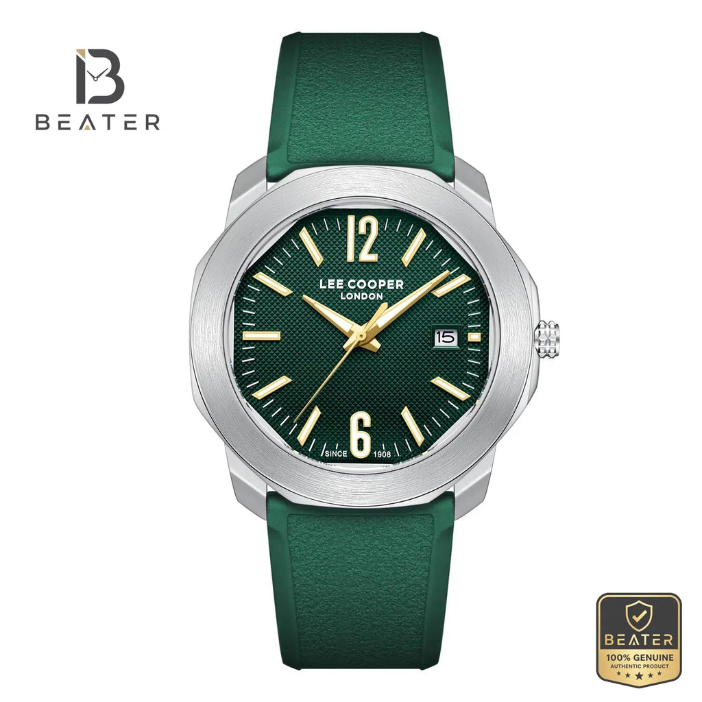 Lee Cooper LC08312.375 Men's Dark Green Silicone Strap Watch - Beater
