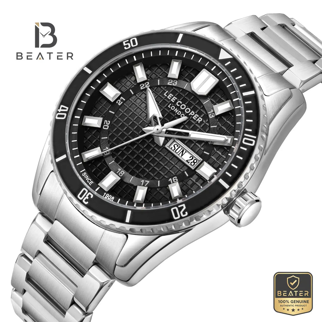 Lee Cooper LC08314.350 Men's Black Metal Bracelet Watch - View 2 - Beater