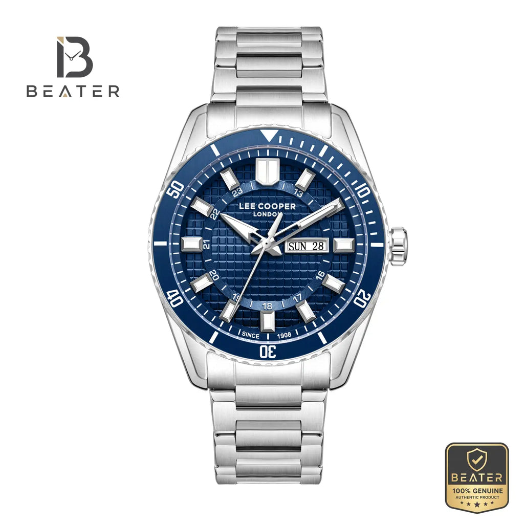 Lee Cooper LC08314.390 Men's Dark Blue Metal Bracelet Watch - Beater