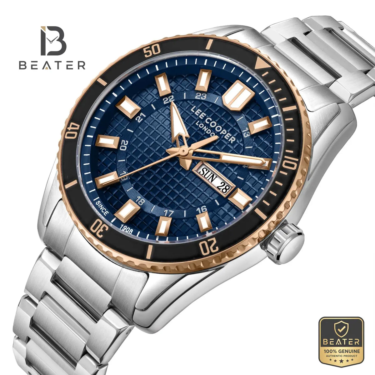 Lee Cooper LC08314.590 Men's Dark Blue Silicone Strap Watch - View 2 - Beater