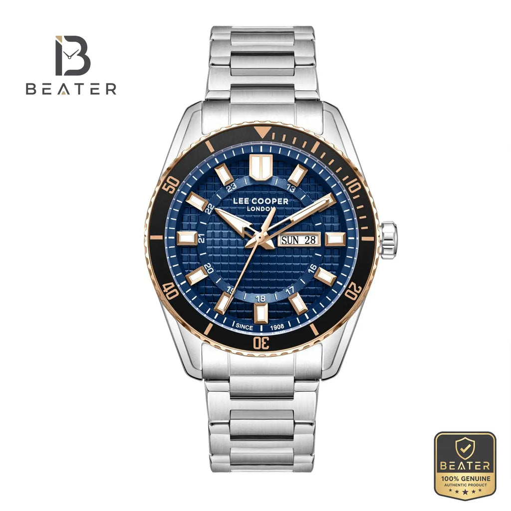 Lee Cooper LC08314.590 Men's Dark Blue Silicone Strap Watch - Beater