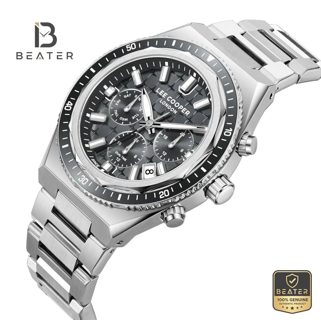 Lee Cooper LC08317.360 Men's Grey Metal Bracelet Watch - View 2 - Beater