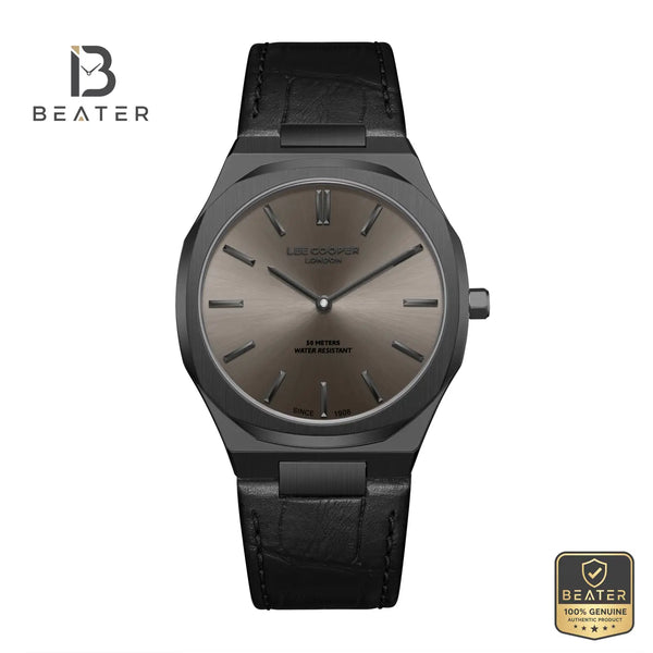 Lee Cooper LC08336.061 Men's Grey Leather Strap Watch - Beater