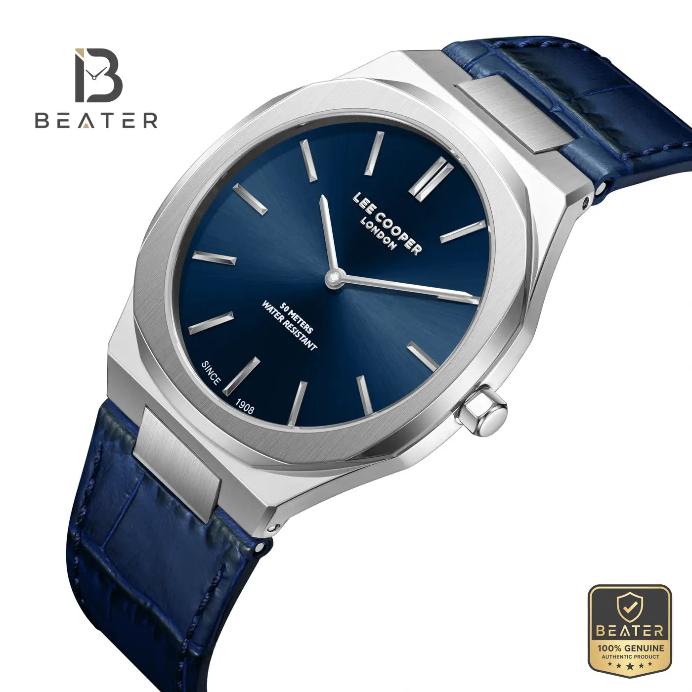 Lee Cooper LC08336.399 Men's Dark Blue Leather Strap Watch Secondary image