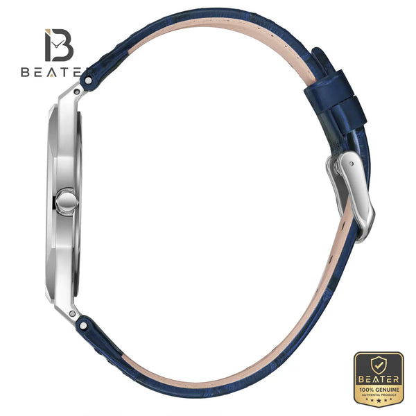 Lee Cooper LC08336.399 Men's Dark Blue Leather Strap Watch - View 3 - Beater