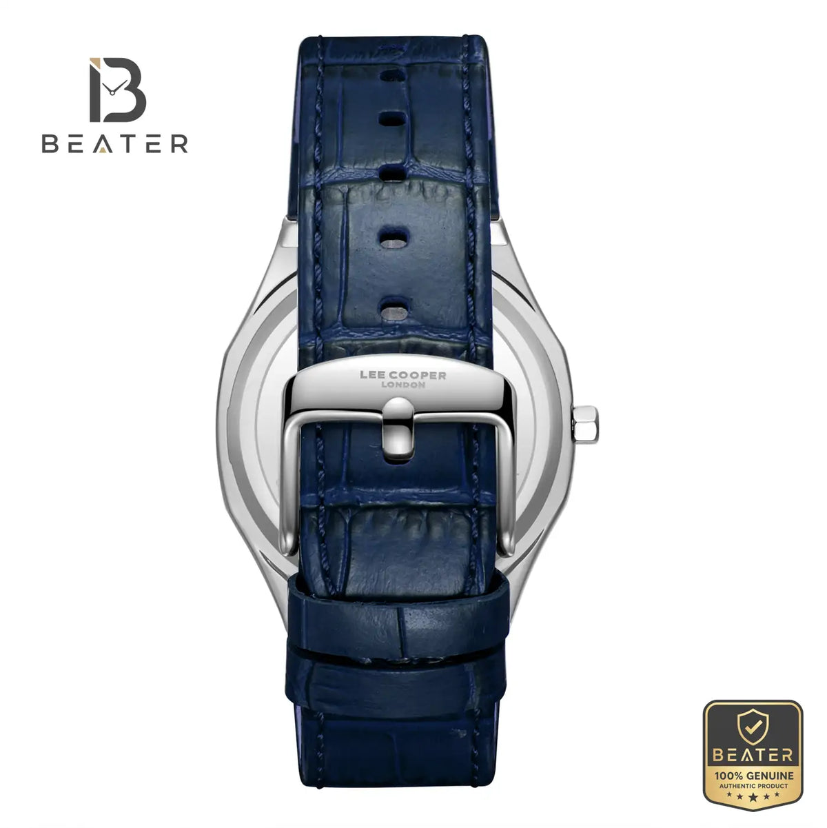 Lee Cooper LC08336.399 Men's Dark Blue Leather Strap Watch - View 4 - Beater