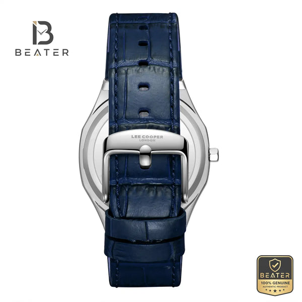 Lee Cooper LC08336.399 Men's Dark Blue Leather Strap Watch - View 4 - Beater