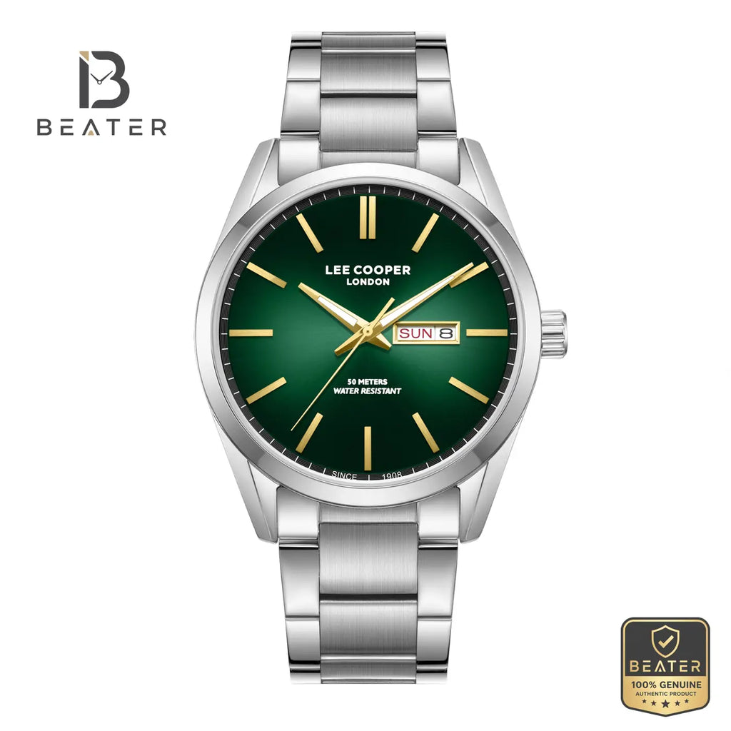 Lee Cooper LC08340.370 Men's Green To Black Metal Strap Watch - Beater