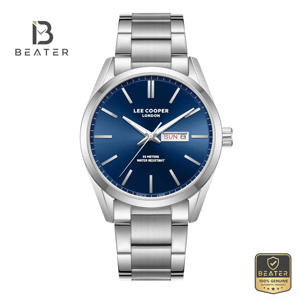 Lee Cooper LC08340.390 Men's Dark Blue Metal Bracelet Watch - Beater