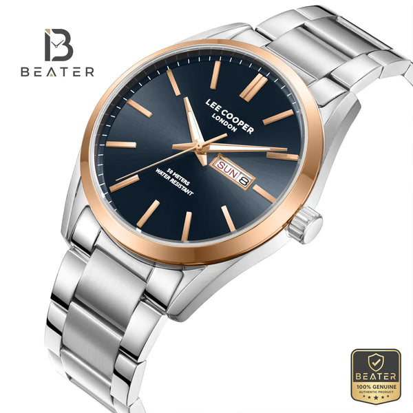 Lee Cooper LC08340.590 Men's Dark Blue Metal Strap Watch - View 2 - Beater