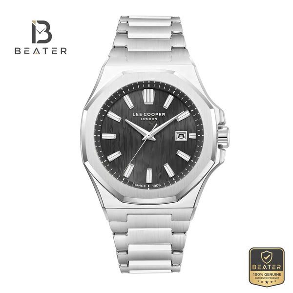 Lee Cooper LC08343.350 Men's Black Metal Strap Watch - Beater
