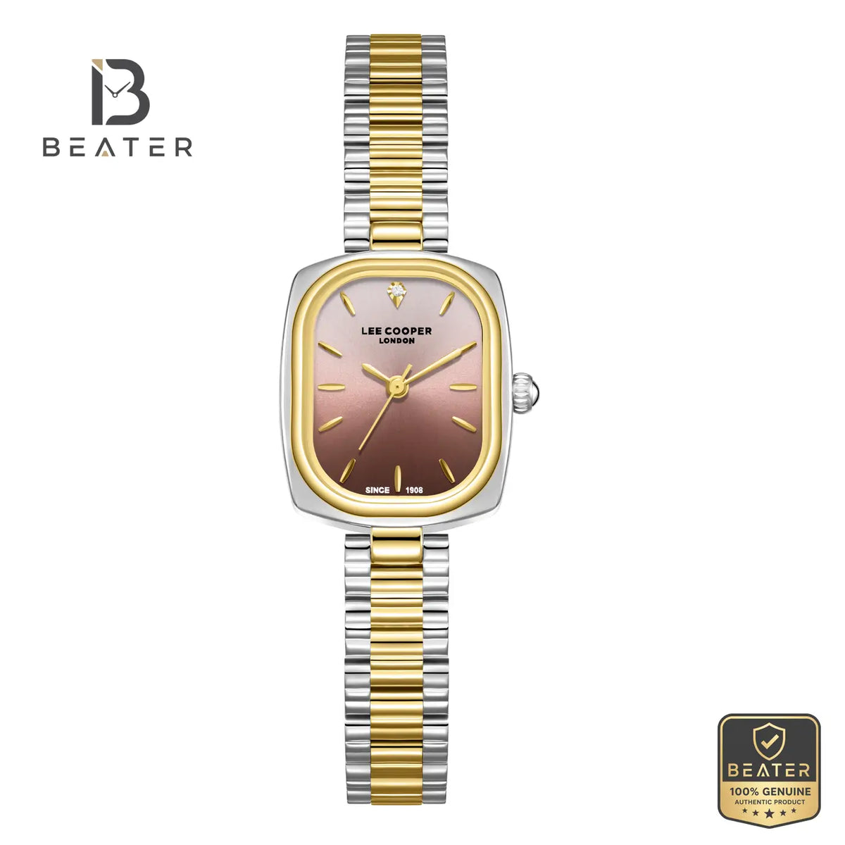 Lee Cooper LC08347.240 Women's Silver To Brown Metal Strap Watch - Beater