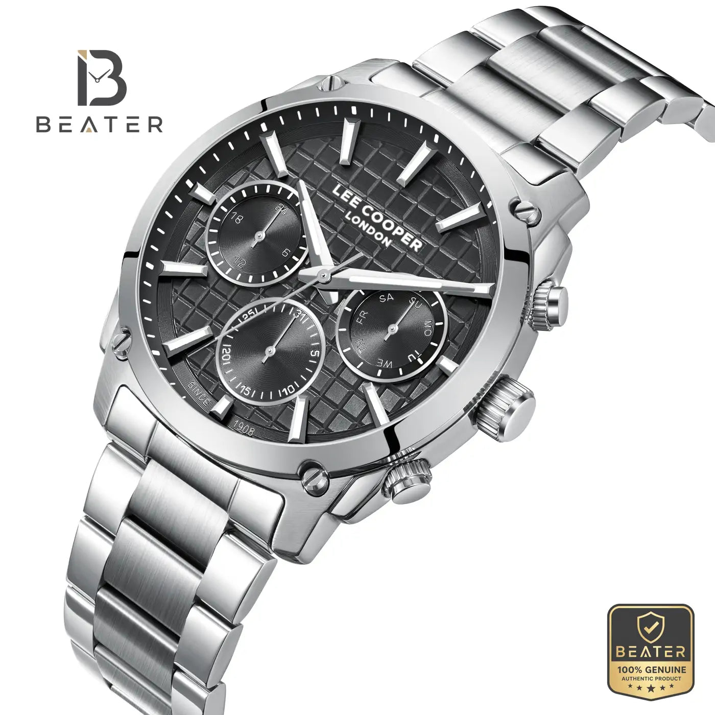 Lee Cooper LC08348.350 Men's Black Metal Strap Watch Secondary image