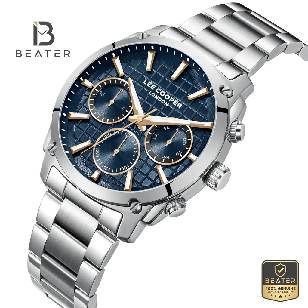Lee Cooper LC08348.391 Men's Dark Blue Metal Strap Watch - View 2 - Beater