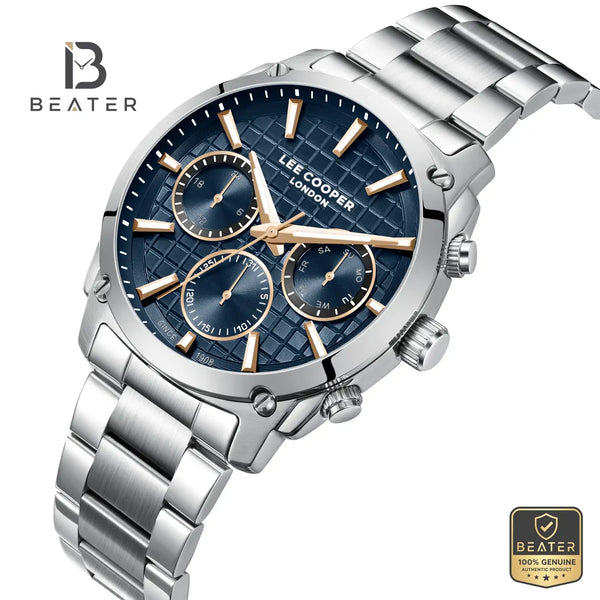 Lee Cooper LC08348.391 Men's Dark Blue Metal Strap Watch - View 2 - Beater
