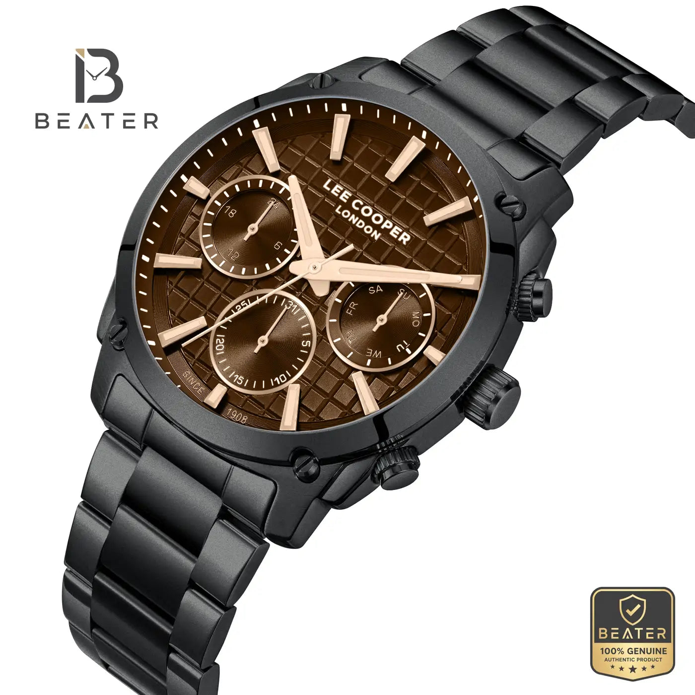 Lee Cooper LC08348.650 Men's Black Metal Bracelet Watch Secondary image