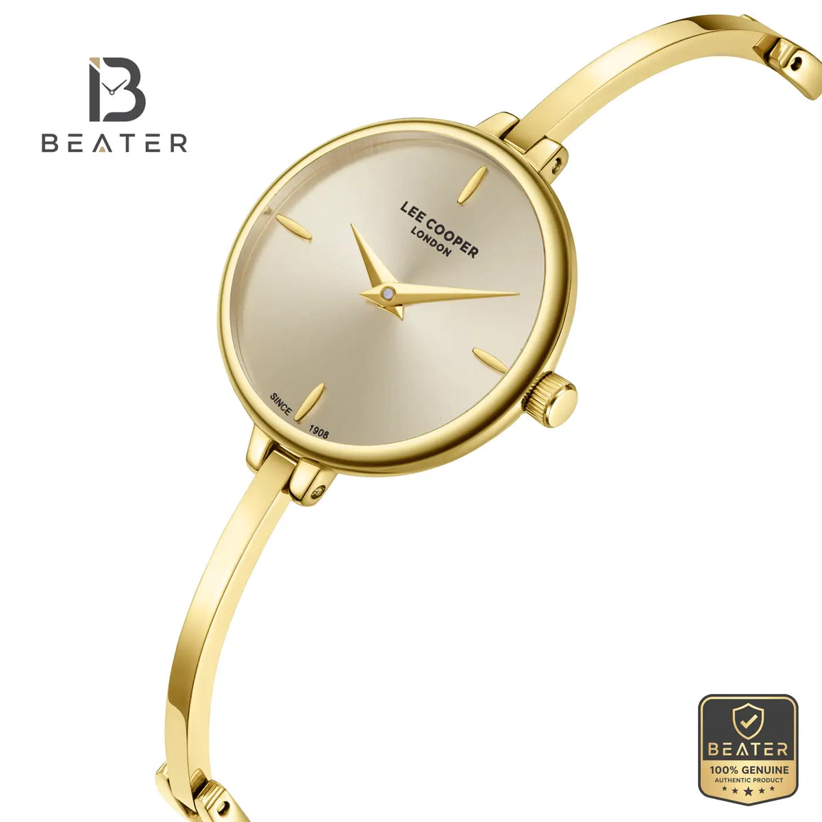 Lee Cooper LC08350.110 Women's Gold Metal Strap Watch - View 2 - Beater