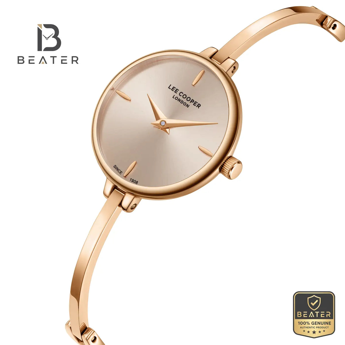 Lee Cooper LC08350.410 Women's Rose Gold Super Metal Strap Watch - View 2 - Beater