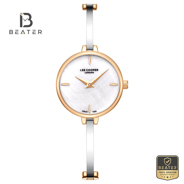 Lee Cooper LC08350.520 Women's White Mop Metal Strap Watch - Beater