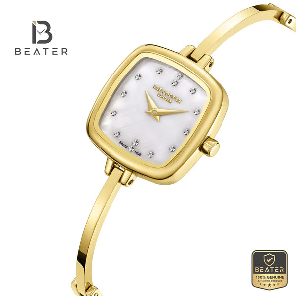 Lee Cooper LC08353.120 Women's White Mop Metal Strap Watch - View 2 - Beater